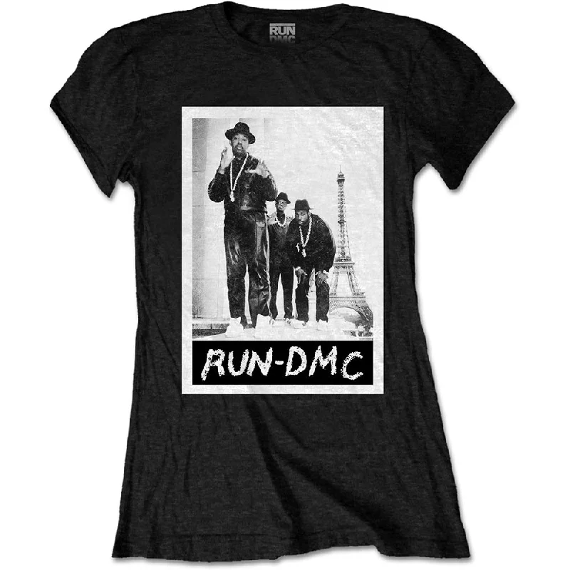 Run DMC Ladies T-Shirt: Paris Photo Terry Blend Velvet Blend Canvas Blend