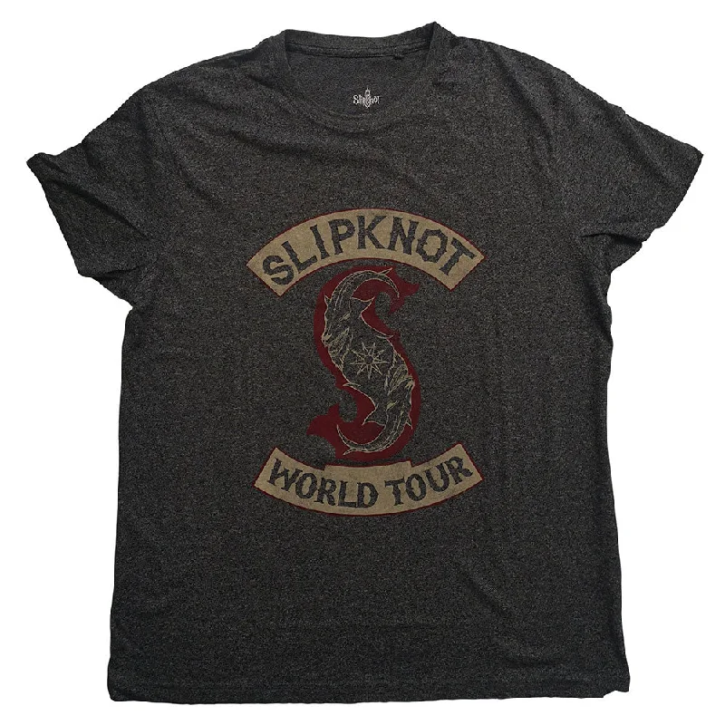 Slipknot Unisex Vintage T-Shirt: Patched-Up Solid Print Embellished