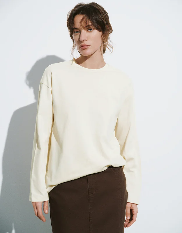 Crew Neck Loose T-Shirt Machine Wash Dry Clean Hand Wash