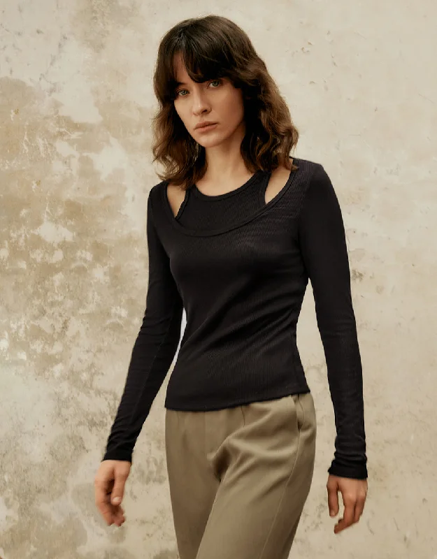 2 In 1 Knitted Skinny T-Shirt Oversized T-Shirt Spandex breathable