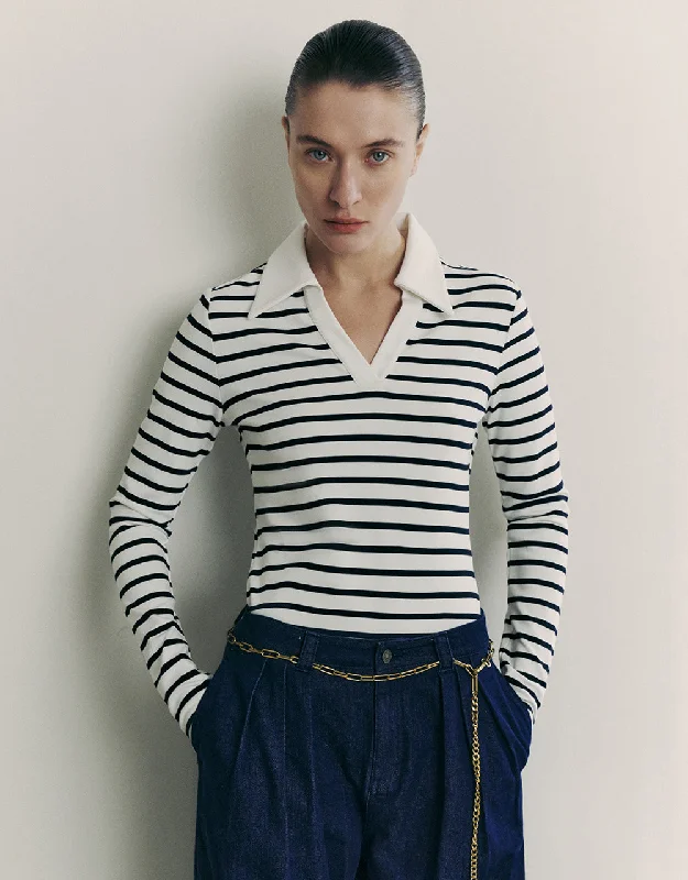 Lapel Skinny Knitted T-Shirt Welt Pockets Slit Pockets Flap Pockets