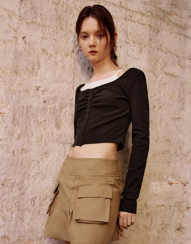Halter Neck 2 In 1 Skinny T-Shirt Casual Formal Business