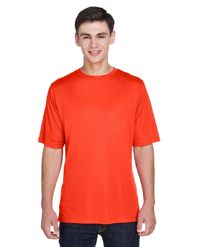 Team 365 Mens Zone Performance T-Shirt | Sport Orange Polka Dot Checkered Tartan