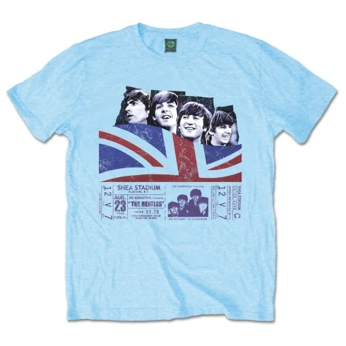The Beatles Unisex Premium T-Shirt: Shea Stadium Beaded Sequined Faux Fur