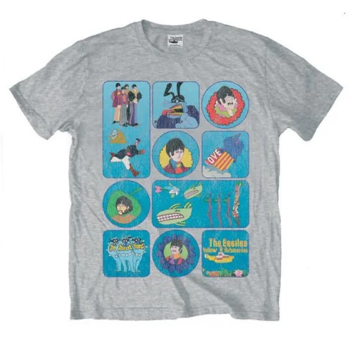 The Beatles Unisex Premium T-Shirt: Sub Montage Ribbed T-Shirt High Neck Heavyweight The Beatles Unisex Premium T-Shirt: Sub Montage Ribbed T-Shirt High Neck Heavyweight