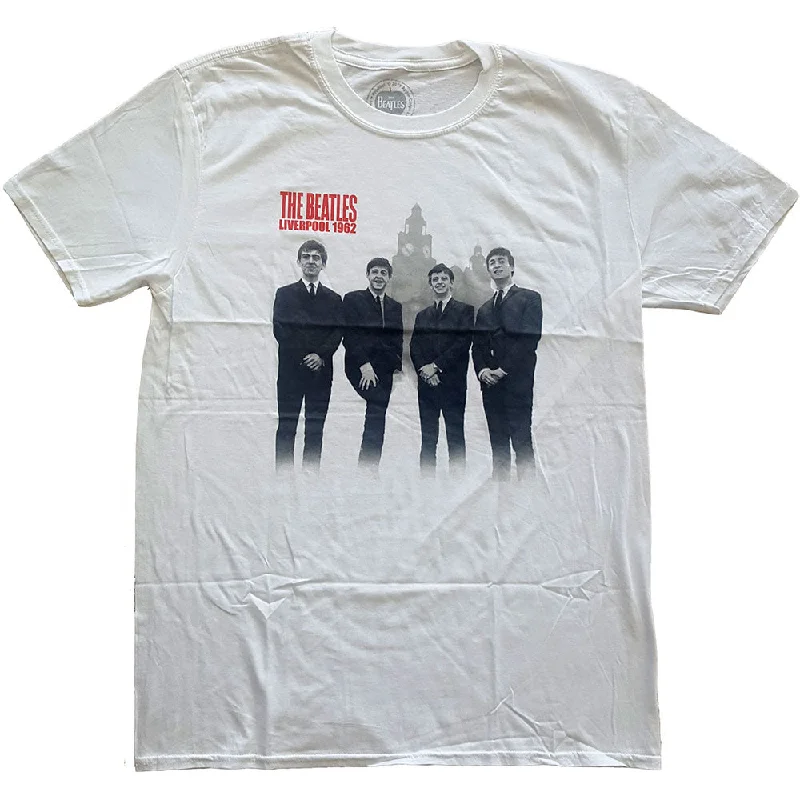 The Beatles Unisex Premium T-Shirt: The Beatles in Liverpool Print Jacquard Patchwork The Beatles Unisex Premium T-Shirt: The Beatles in Liverpool Print Jacquard Patchwork