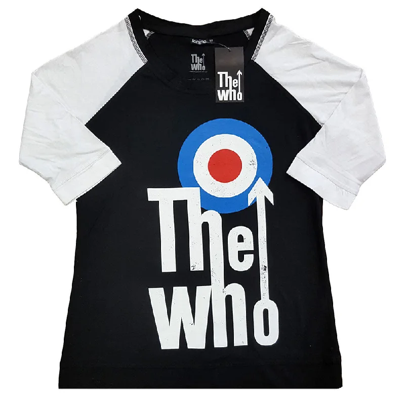 The Who Ladies Raglan T-Shirt: Elevated Target Print Jacquard Patchwork