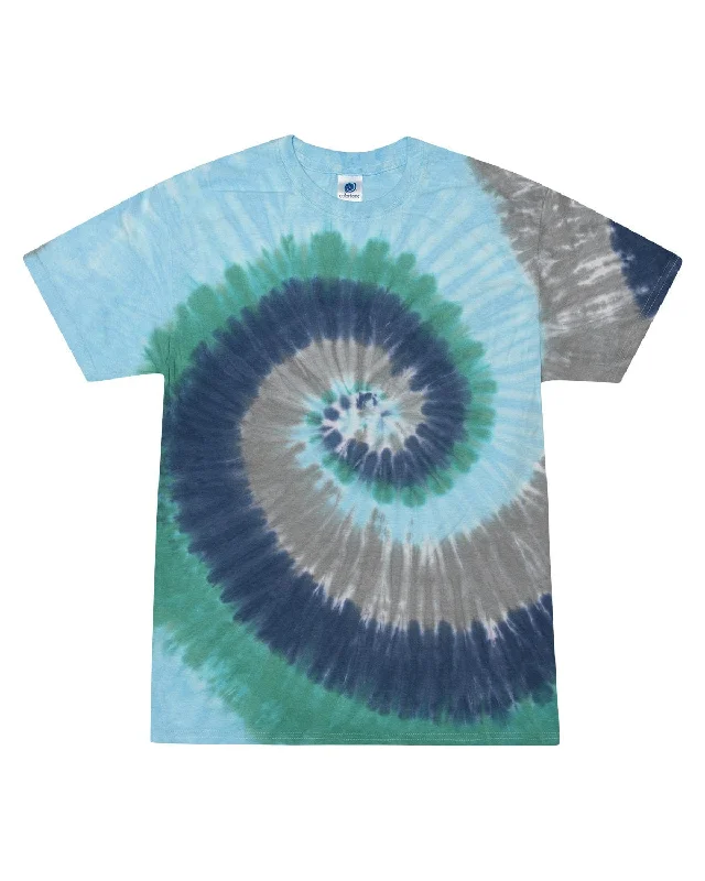 Tie-Dye 100% Cotton Tie-Dyed T-Shirt | Earth Hooded Caped Shawl Collar