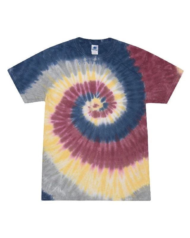 Tie-Dye 100% Cotton Tie-Dyed T-Shirt | Lotus Striped Floral Plaid