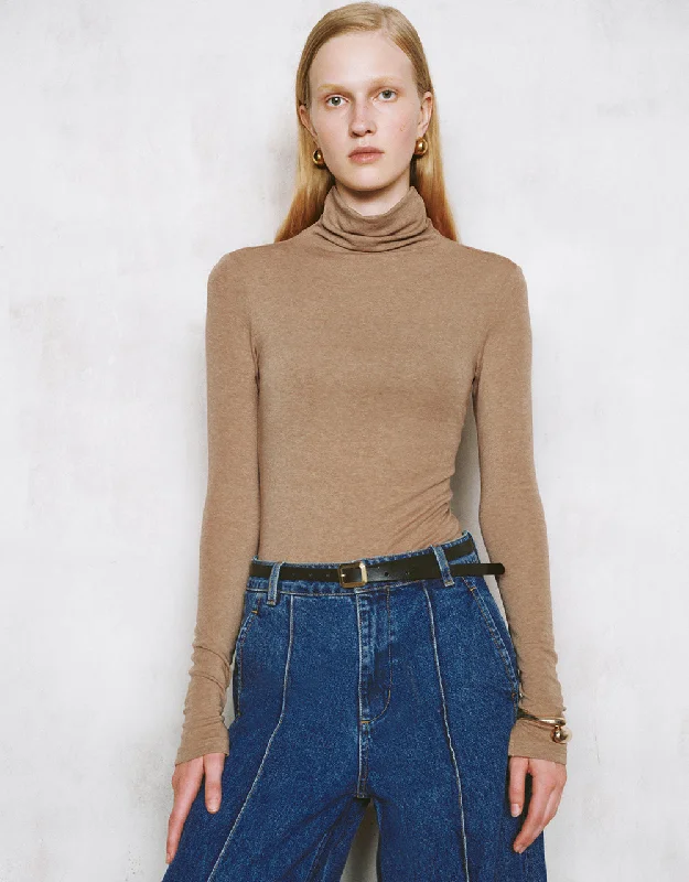 Turtle Neck Skinny T-Shirt Modern Contemporary Chic