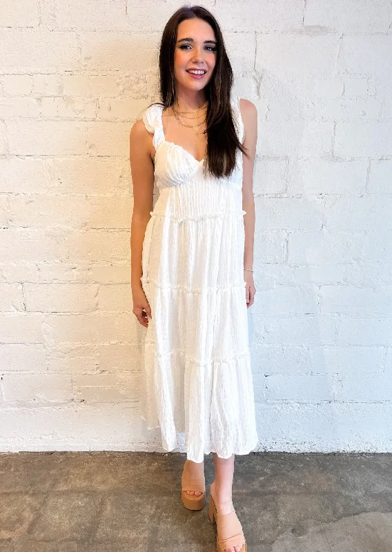 White Sands Sweetheart Maxi Dress Chic Button-Up Maxi Dress