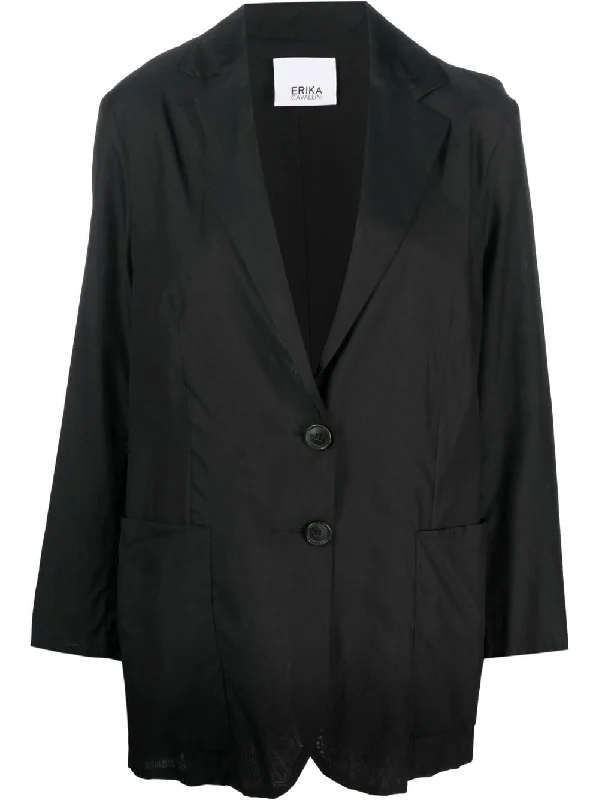 Erika Cavallini Semi-couture Jackets Black Wool Jacket Cashmere Jacket Tweed Jacket