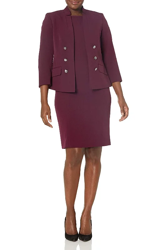 Le Suit Stand Collar 6 Button Jacket With Matching Crepe Dress Denim Jacket Leather Jacket Suede Jacket Le Suit Stand Collar 6 Button Jacket With Matching Crepe Dress Denim Jacket Leather Jacket Suede Jacket