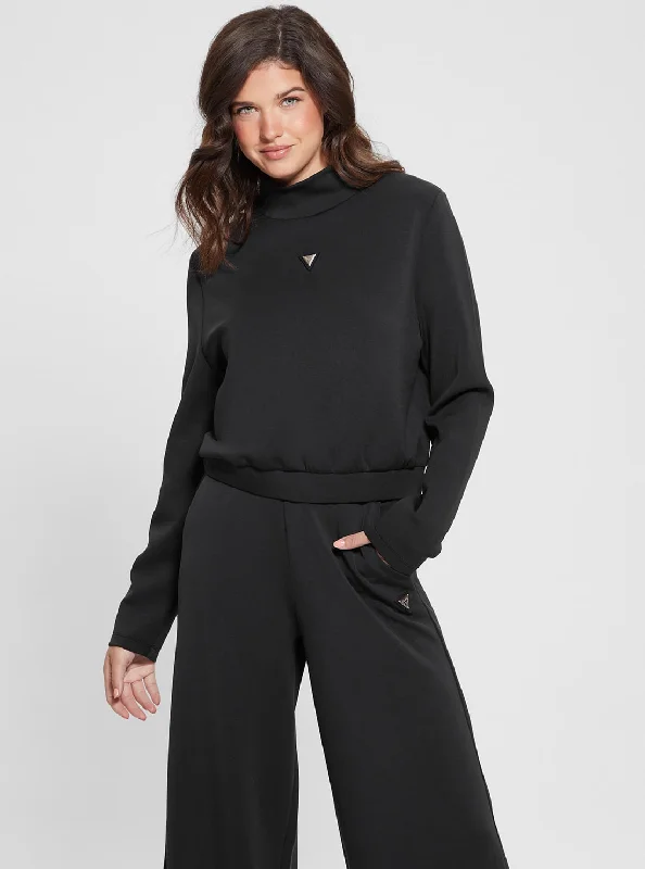 Eco Black Olympe High Neck Jumper Modern Contemporary Chic