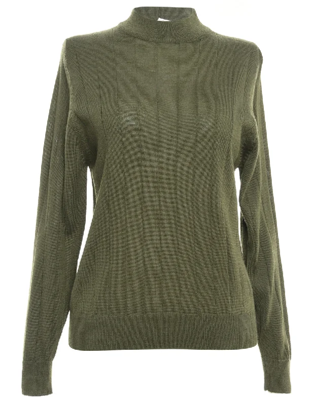 Olive Green Harvey Benard Jumper - M Hooded Caped Shawl Collar