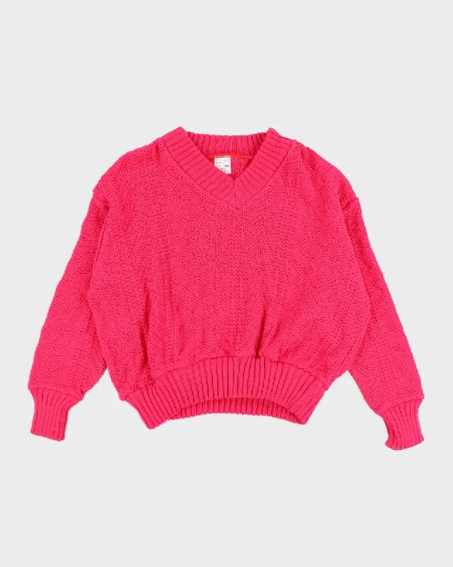 Women's Vintage Silk Cotton Blend Knit Jumper - M Lightweight Heavyweight Midweight
