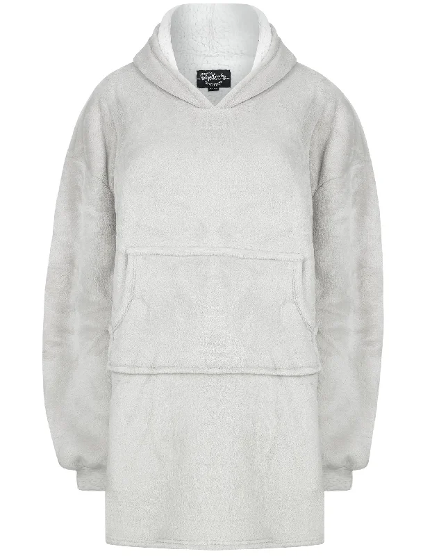 Adult Snuggle Soft Fleece Borg Lined Oversized Hooded Blanket with Pocket in Light Grey Marl - Tokyo Laundry Hoodie with Zipper Versatile Modern Adult Snuggle Soft Fleece Borg Lined Oversized Hooded Blanket with Pocket in Light Grey Marl - Tokyo Laundry Hoodie with Zipper Versatile Modern