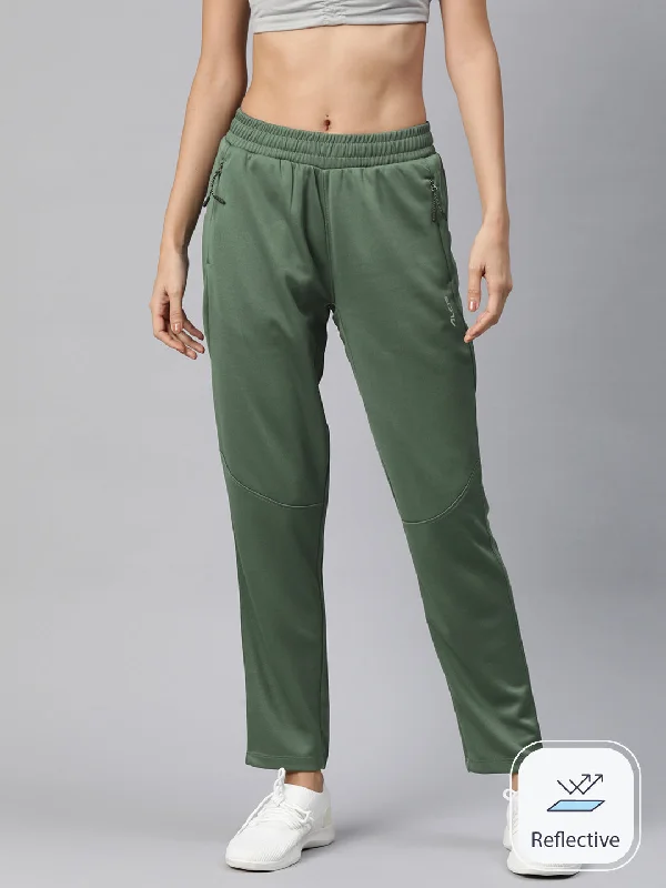 Alcis Women Slim Fit Hyper Hue Performance Reflective Track Pants Relaxed Fit Trousers