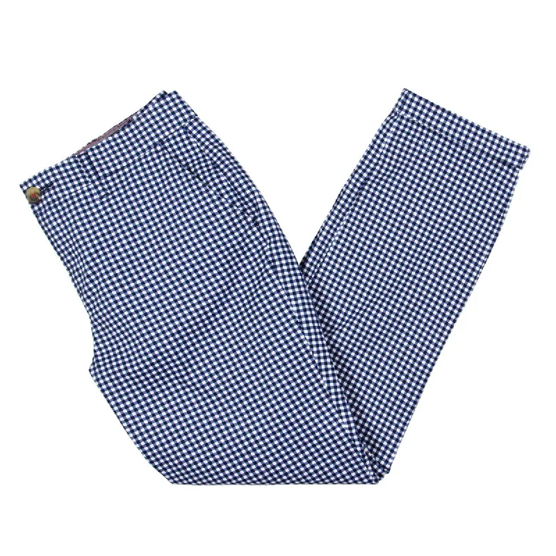 Hampton Womens Checkered Mid-Rise Ankle Pants Elegant Dress Pants