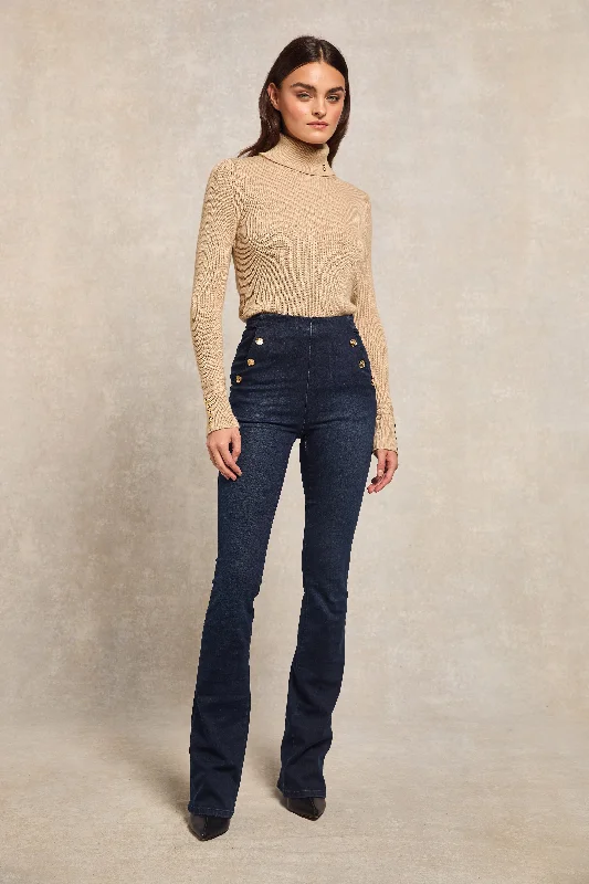 Amoria Flared Jean (Deep Indigo) Trendy Plus Size Jeans