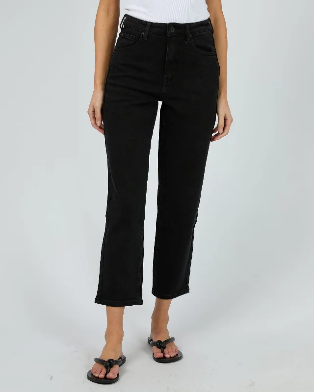 Cali Straight Jean Midnight Black Comfortable Stretch Denim Jeans