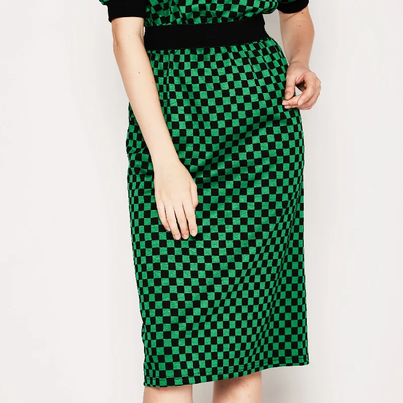 Checked Pencil Skirt floral skirt print