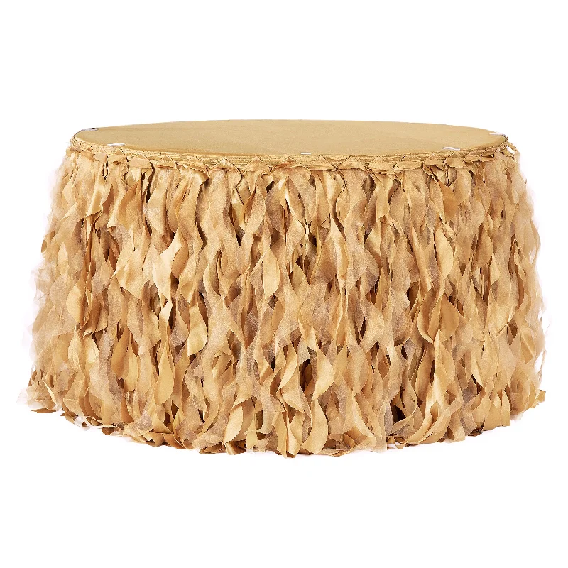 Curly Willow 17ft Table Skirt - Gold cashmere skirt fine